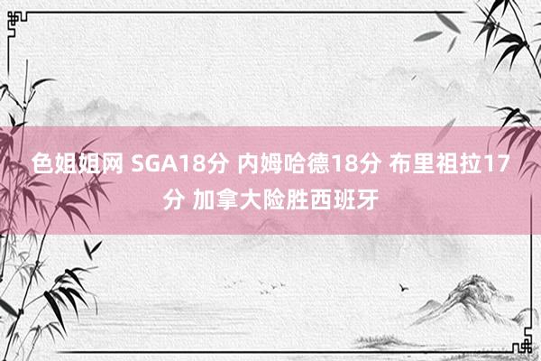 色姐姐网 SGA18分 内姆哈德18分 布里祖拉17分 加拿大险胜西班牙