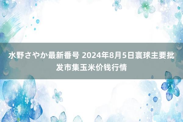 水野さやか最新番号 2024年8月5日寰球主要批发市集玉米价钱行情