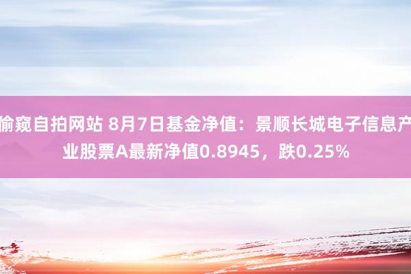 偷窥自拍网站 8月7日基金净值：景顺长城电子信息产业股票A最新净值0.8945，跌0.25%