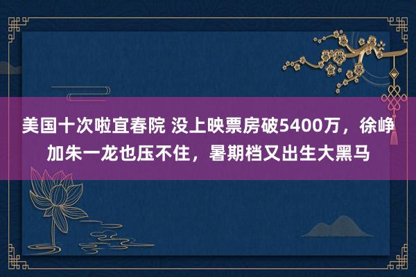 美国十次啦宜春院 没上映票房破5400万，徐峥加朱一龙也压不住，暑期档又出生大黑马