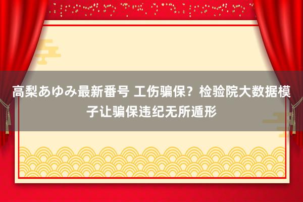 高梨あゆみ最新番号 工伤骗保？检验院大数据模子让骗保违纪无所遁形