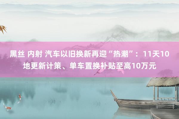 黑丝 内射 汽车以旧换新再迎“热潮”：11天10地更新计策、单车置换补贴至高10万元