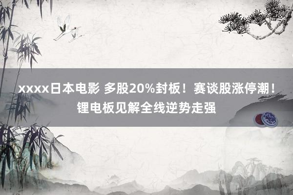 xxxx日本电影 多股20%封板！赛谈股涨停潮！锂电板见解全线逆势走强