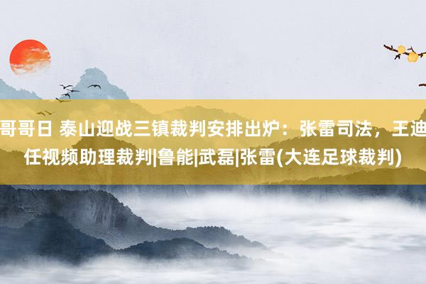 哥哥日 泰山迎战三镇裁判安排出炉：张雷司法，王迪任视频助理裁判|鲁能|武磊|张雷(大连足球裁判)